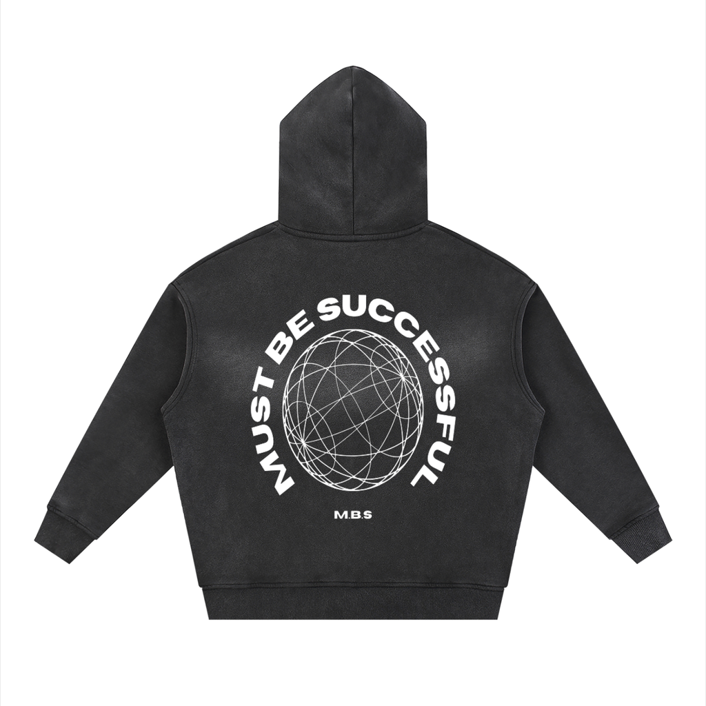 Sunfade Two-way Zipper Boxy Fleece Hoodie
