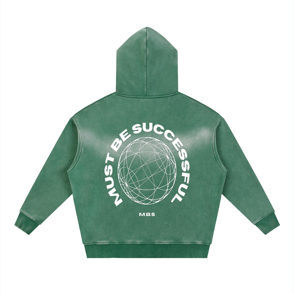 Sunfade Two-way Zipper Boxy Fleece Hoodie
