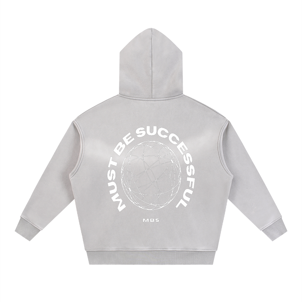 Sunfade Two-way Zipper Boxy Fleece Hoodie